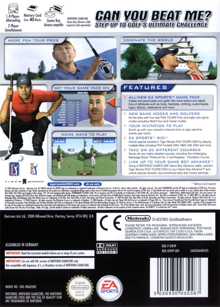 Tiger Woods PGA Tour 2004 - Nintendo GameCube (Ea Sports - 1-2) video game collectible [Barcode 5030930035587] - Main Image 2