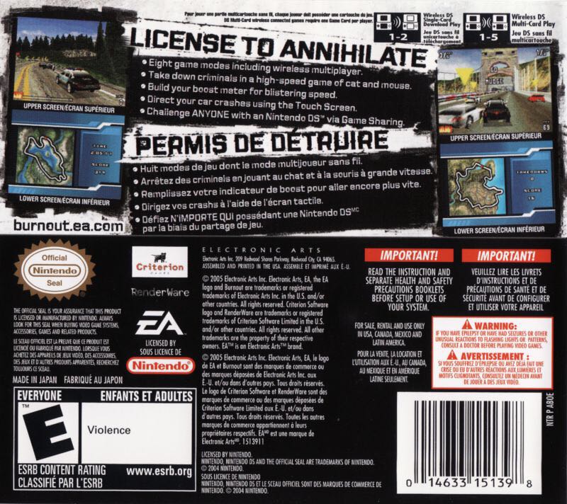 Burnout Legends - Nintendo DSi ((EA) Electronic Arts) video game collectible [Barcode 5030941046770] - Main Image 2