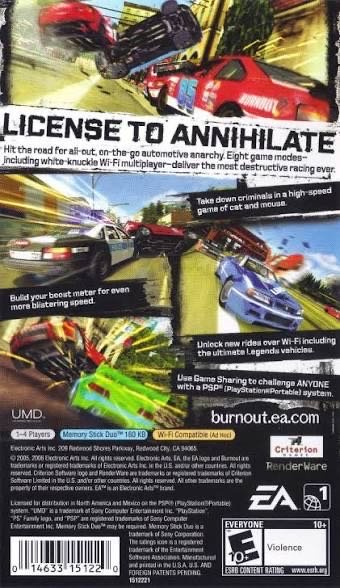 Burnout Legends - Sony PlayStation Portable (PSP) (Electronic Arts) video game collectible [Barcode 5030946094981] - Main Image 2