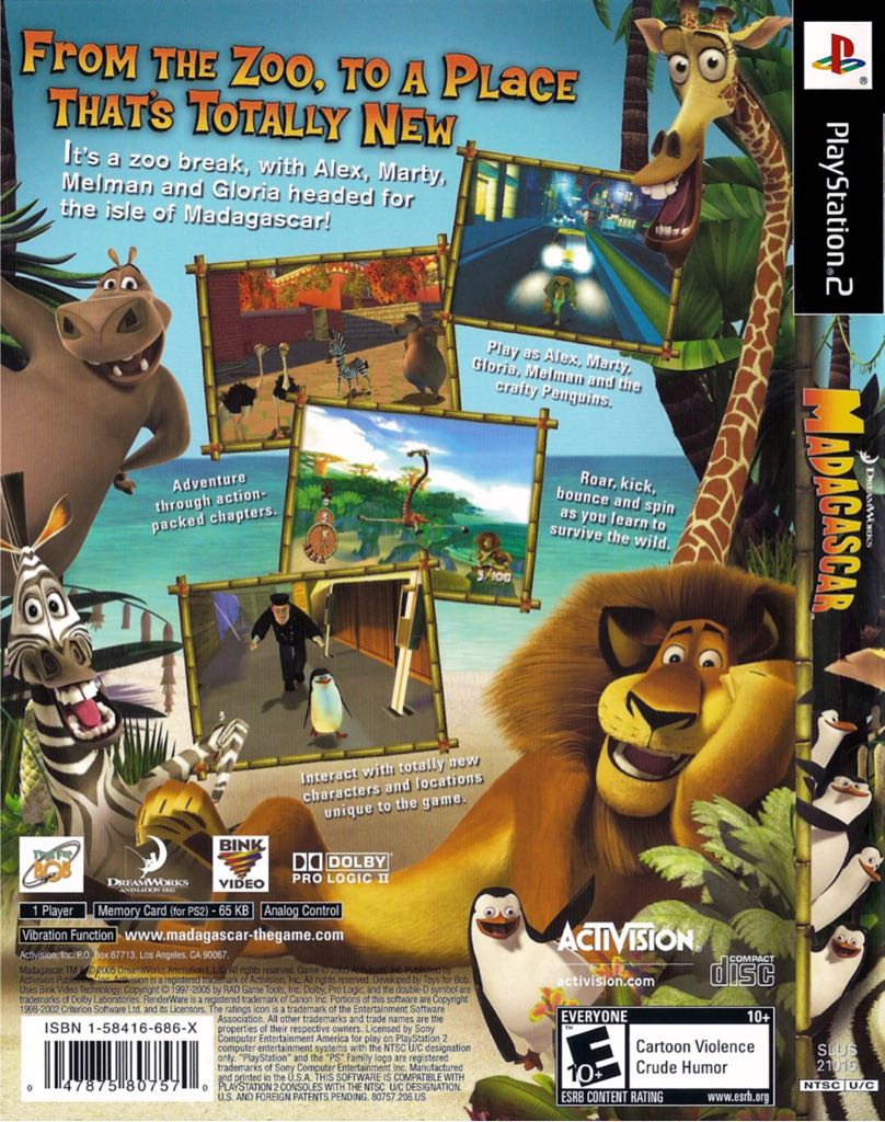 Madagascar - Sony PlayStation 2 (PS2) (Activision - 1) video game collectible [Barcode 5030917027888] - Main Image 2