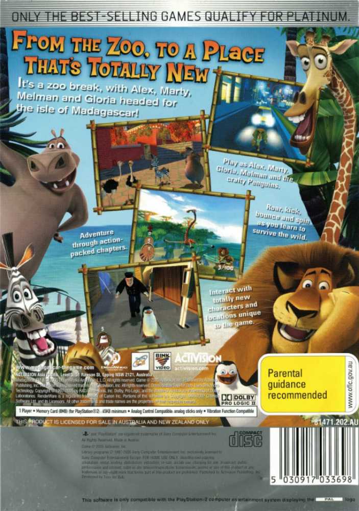 Madagascar - Sony PlayStation 2 (PS2) (Activision - 2) video game collectible [Barcode 5030917034763] - Main Image 2
