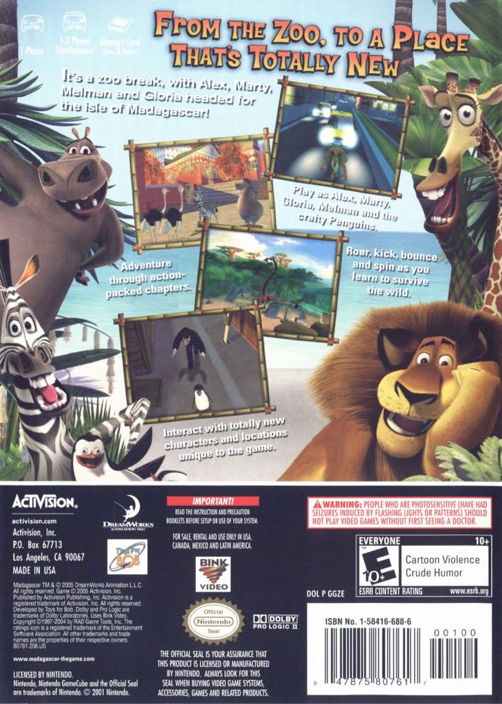 Madagascar - Nintendo GameCube (Activision - 1-2 Simultaneous) video game collectible - Main Image 2