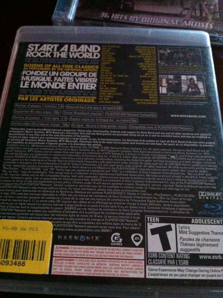 Rockband - Sony PlayStation 3 (PS3) video game collectible - Main Image 2