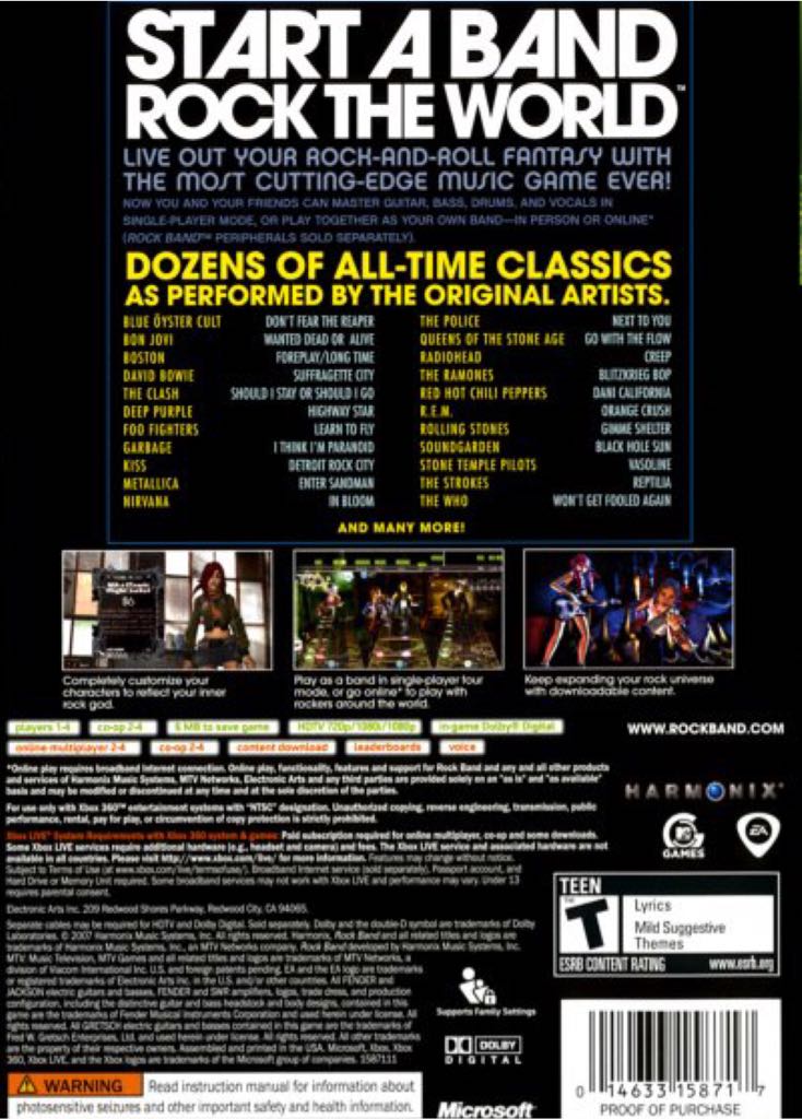 Rockband - Microsoft Xbox 360 video game collectible - Main Image 2