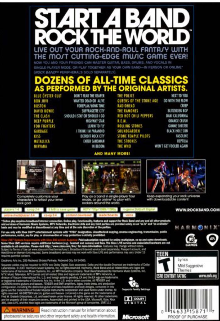 Rockband - Microsoft Xbox 360 (Harmonix) video game collectible - Main Image 2