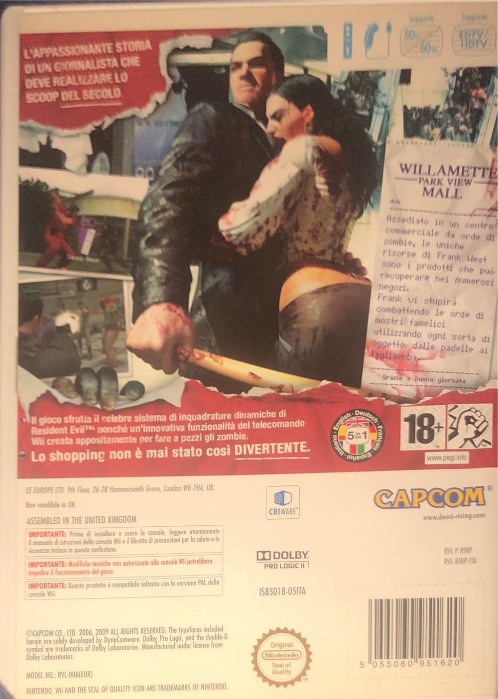 Dead Rising Salme Di Fine Stagione - Nintendo Wii (Capcom - 1) video game collectible [Barcode 5055060951620] - Main Image 2