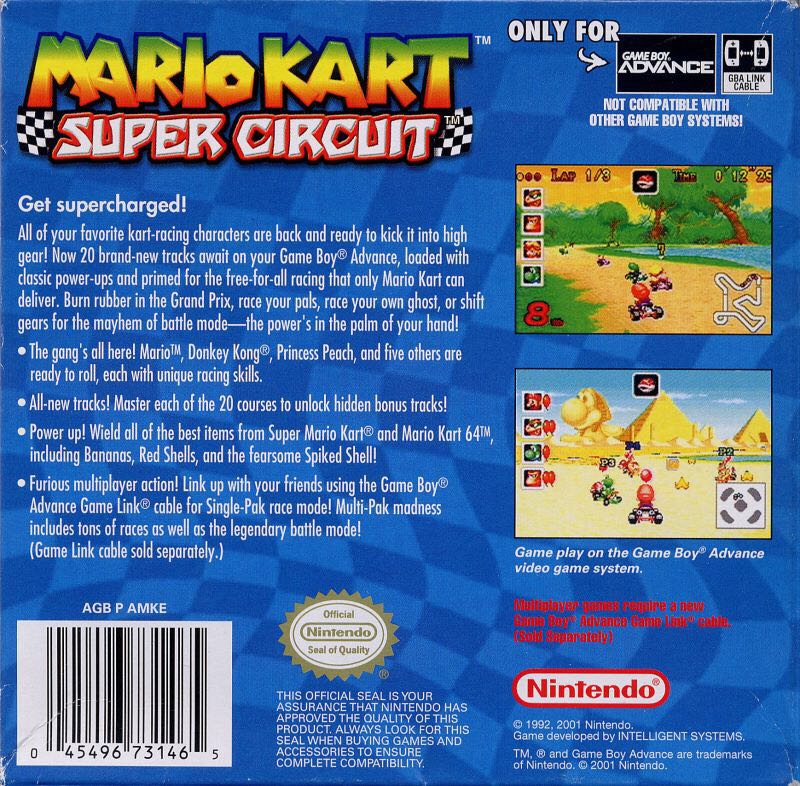 MARIO KART SUPER CIRCUIT - Nintendo Game Boy Advance (GBA) (Nintendo) video game collectible - Main Image 2