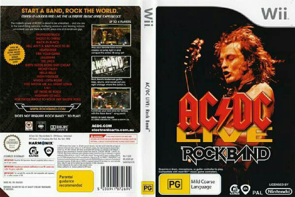AC/DC Live Rockband - Nintendo Wii video game collectible [Barcode 5030941072694] - Main Image 2