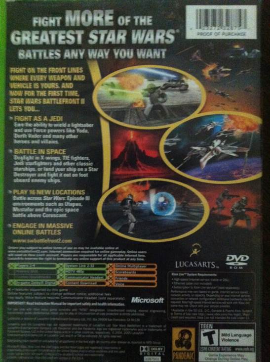 Star Wars Battlefront II - Microsoft Xbox (LucasArts - 4) video game collectible [Barcode 023272328757] - Main Image 2