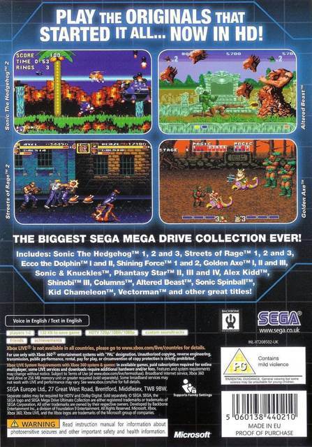 Sega Mega Drive: Ultimate Collection (Classics) - Microsoft Xbox 360 (Sega - 2) video game collectible [Barcode 5055277010516] - Main Image 2