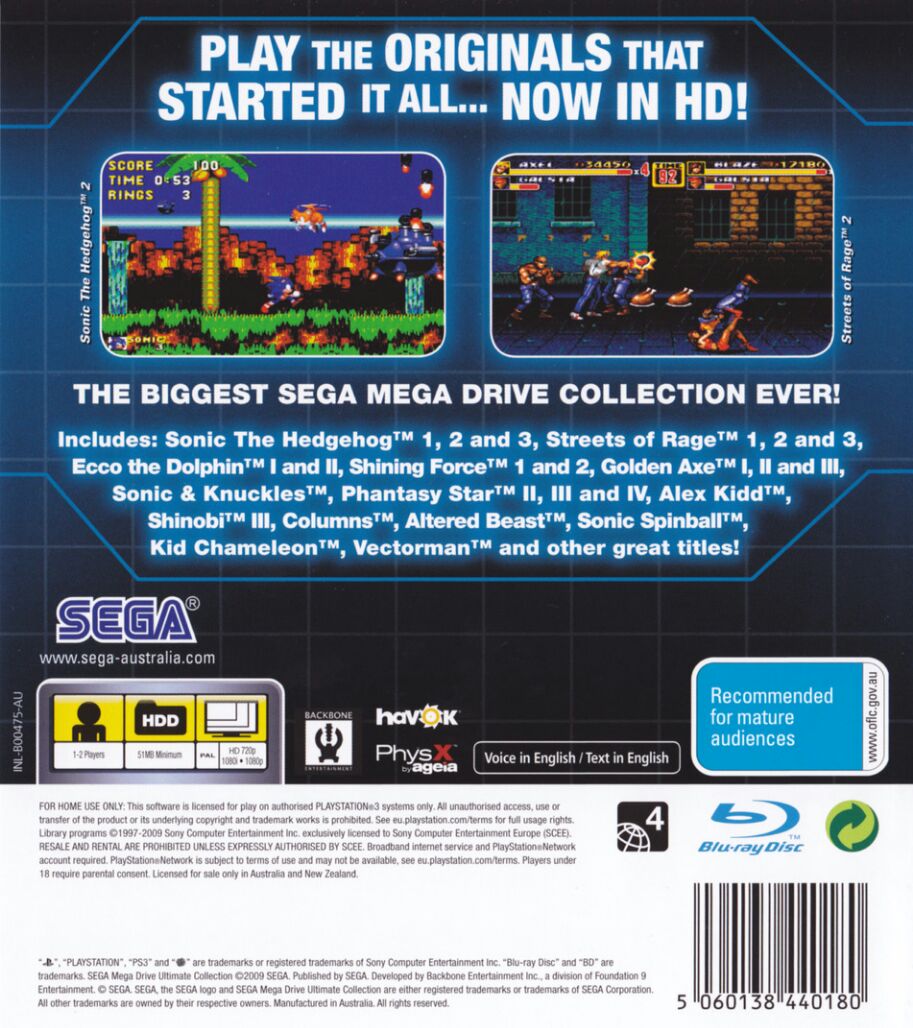 Sega Mega Drive Ultimate Collection - Sony PlayStation 3 (PS3) (Sega - 2) video game collectible [Barcode 5060138440180] - Main Image 2