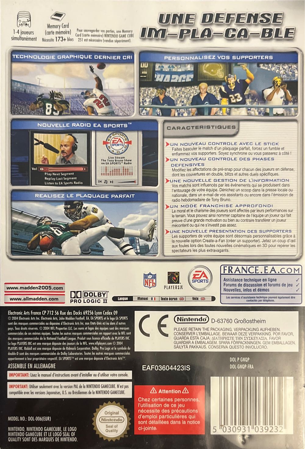 EA Sports Madden NFL 2005 - Sony PlayStation 2 (PS2) (Electronic Arts, EA Sports) video game collectible [Barcode 5030931039232] - Main Image 2
