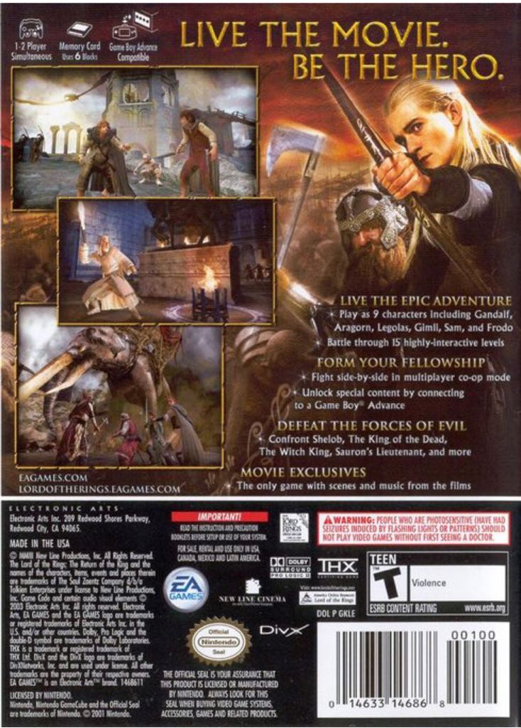 The Lord Of The Rings: The Return Of The King - Nintendo GameCube video game collectible - Main Image 2