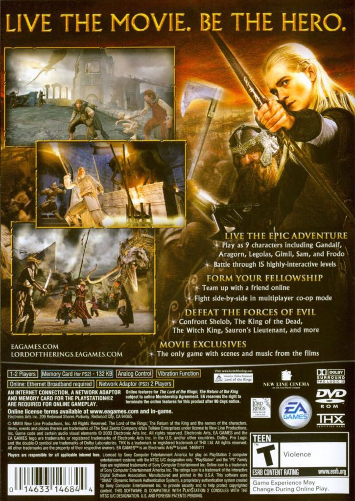 The Lord Of The Rings: The Return Of The King - Sony PlayStation 2 (PS2) (Electronic Arts - 1-2) video game collectible - Main Image 2