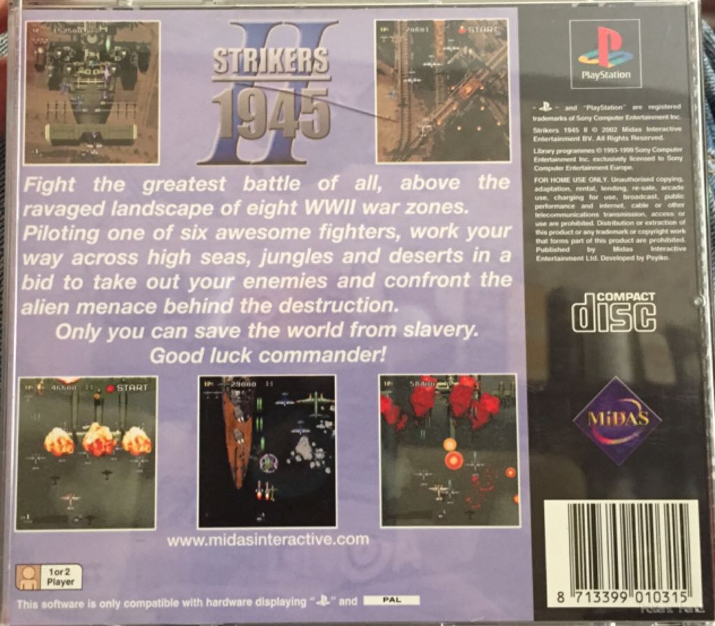 Strikers 1945 II - Sony PlayStation (Midas Interactive - 2) video game collectible [Barcode 8713399010315] - Main Image 2
