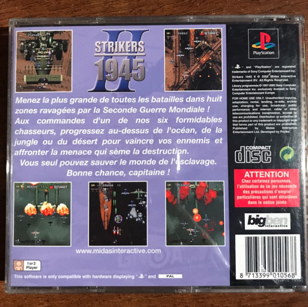 Strikers 1945 II - Sony PlayStation (Midas Interactive - 1-2) video game collectible [Barcode 8713399010568] - Main Image 2