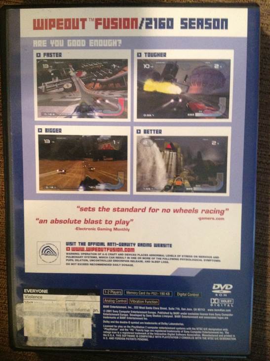 WipEout Fusion - Sony PlayStation 2 (PS2) (Sony Computer Entertainment - 2) video game collectible [Barcode 682384620106] - Main Image 2