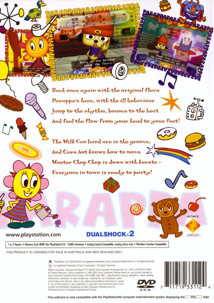 PaRappa The Rapper 2 - Sony PlayStation 2 (PS2) (Sony Computer Entertainment - 2) video game collectible [Barcode 711719330622] - Main Image 2