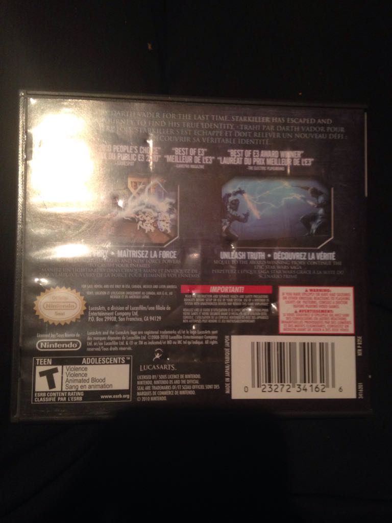 Star Wars: Force Unleashed 2 - Nintendo DS (Lucas Arts) video game collectible [Barcode 023272341626] - Main Image 2