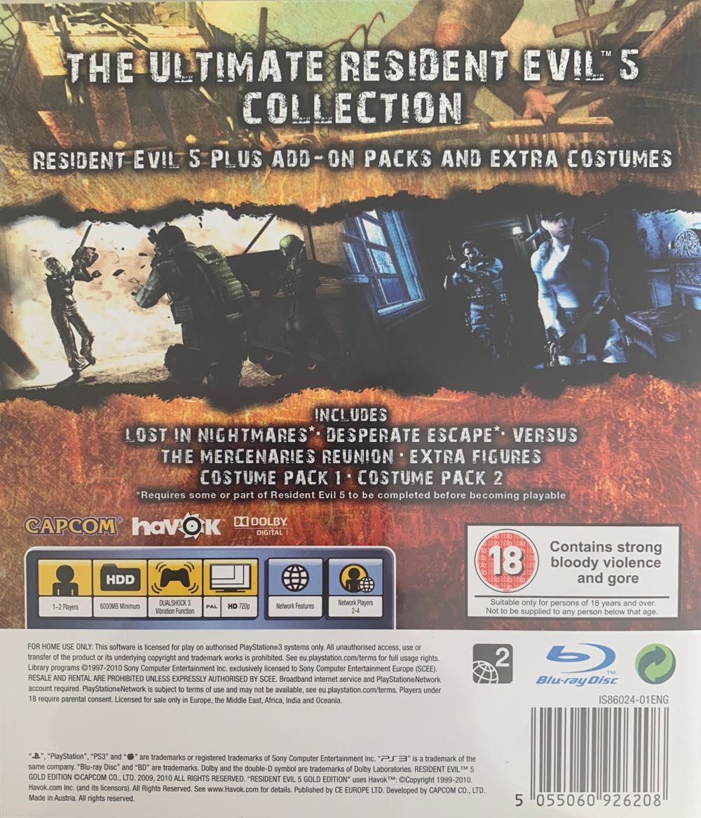Resident Evil 5 - Sony PlayStation 3 (PS3) (Capcom - 2) video game collectible [Barcode 5055060926208] - Main Image 2