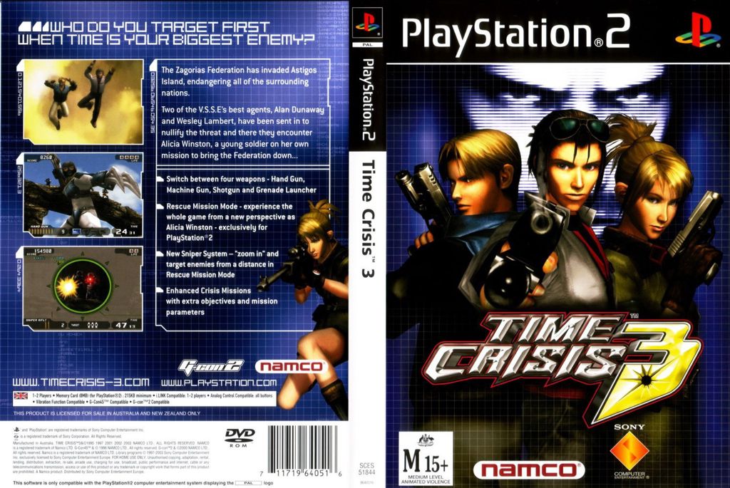 Time Crisis 3 (no case,no manual) - Sony PlayStation 2 (PS2) (Namco - 2) video game collectible [Barcode 711719640417] - Main Image 2