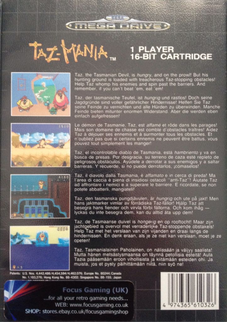 Taz-Mania - Sega Mega Drive (Sega of America Inc.) video game collectible - Main Image 2
