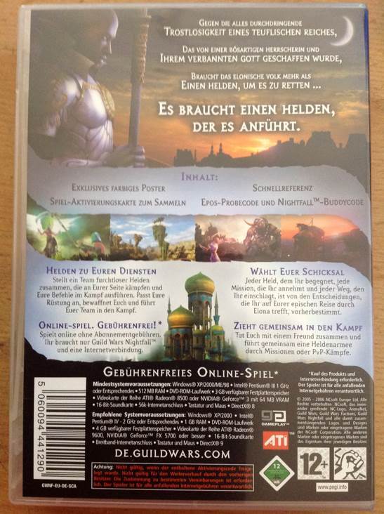Guild Wars Nightfall - PC (NC Soft - 1) video game collectible [Barcode 5060094441290] - Main Image 2