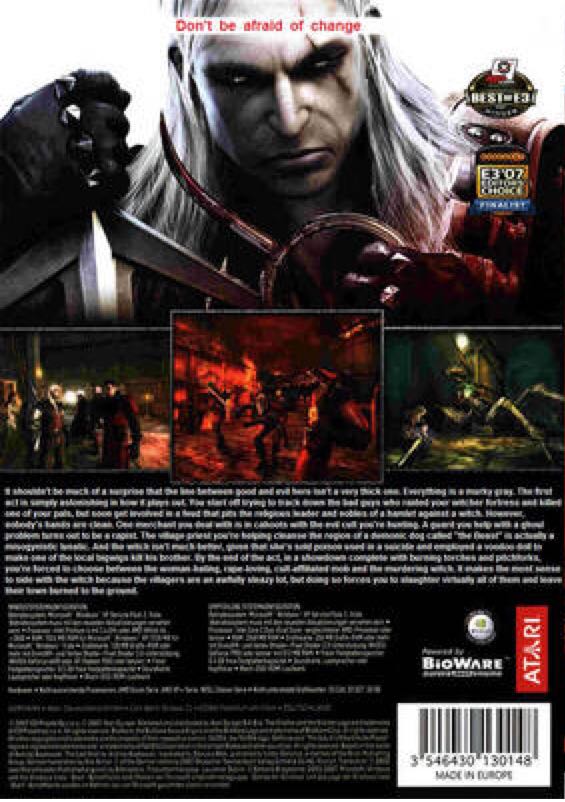 The Witcher - PC (Atari - 1) video game collectible [Barcode 3546430130100] - Main Image 2