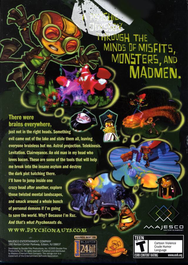 Psychonauts - Microsoft Xbox Live (Xbox Game Studios - 1) video game collectible [Barcode 0096427013983] - Main Image 2
