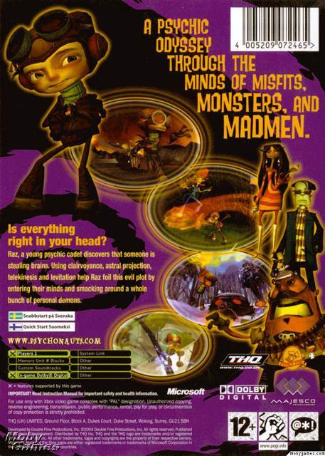 Psychonauts - Microsoft Xbox (Majesco Entertainment - 1) video game collectible [Barcode 096427013983] - Main Image 2