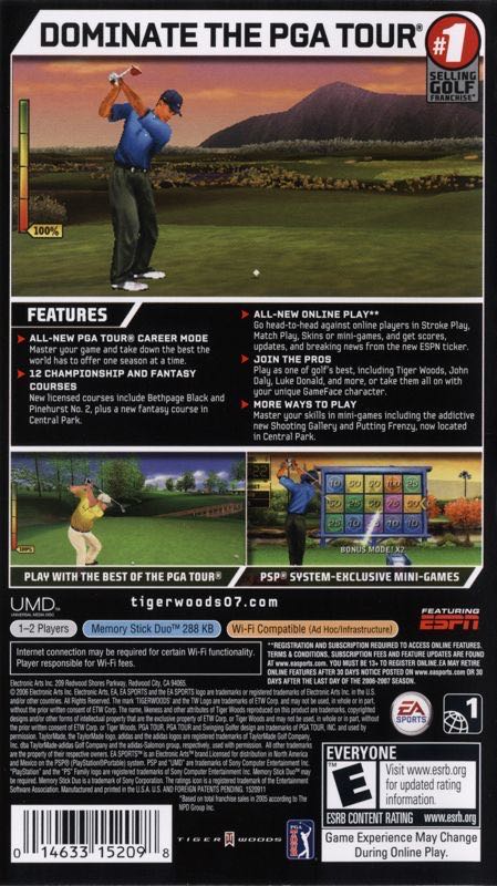 Tiger Woods PGA Tour 07 - Sony PlayStation Portable (PSP) (EA sports/ Electronic Arts - 2) video game collectible [Barcode 014633152098] - Main Image 2