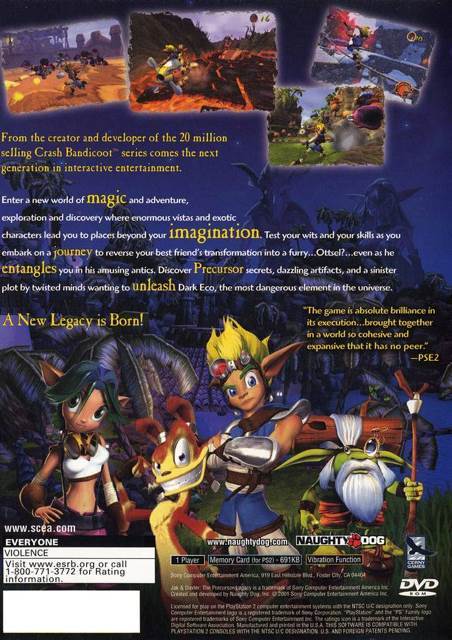 Jak And Daxter: The Precursor Legacy - Sony PlayStation 2 (PS2) (Sony Computer Entertainment Your - 1) video game collectible [Barcode 711719383420] - Main Image 2