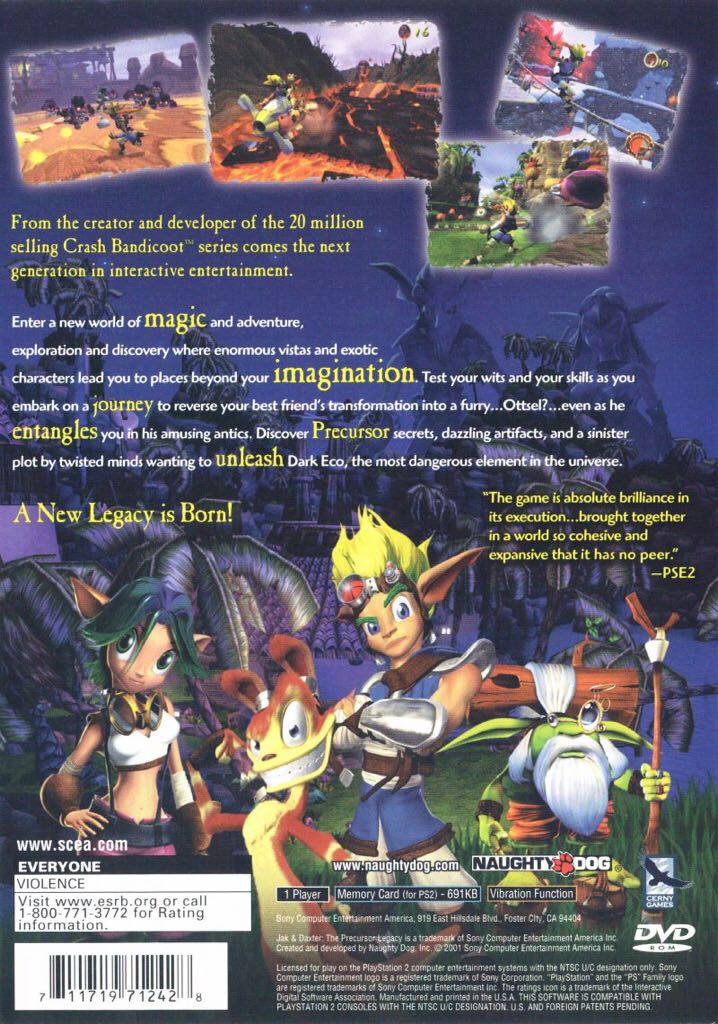 Jak And Daxter: The Precursor Legacy - Sony PlayStation 2 (PS2) (Sony Computer Entertainment - 1) video game collectible - Main Image 2