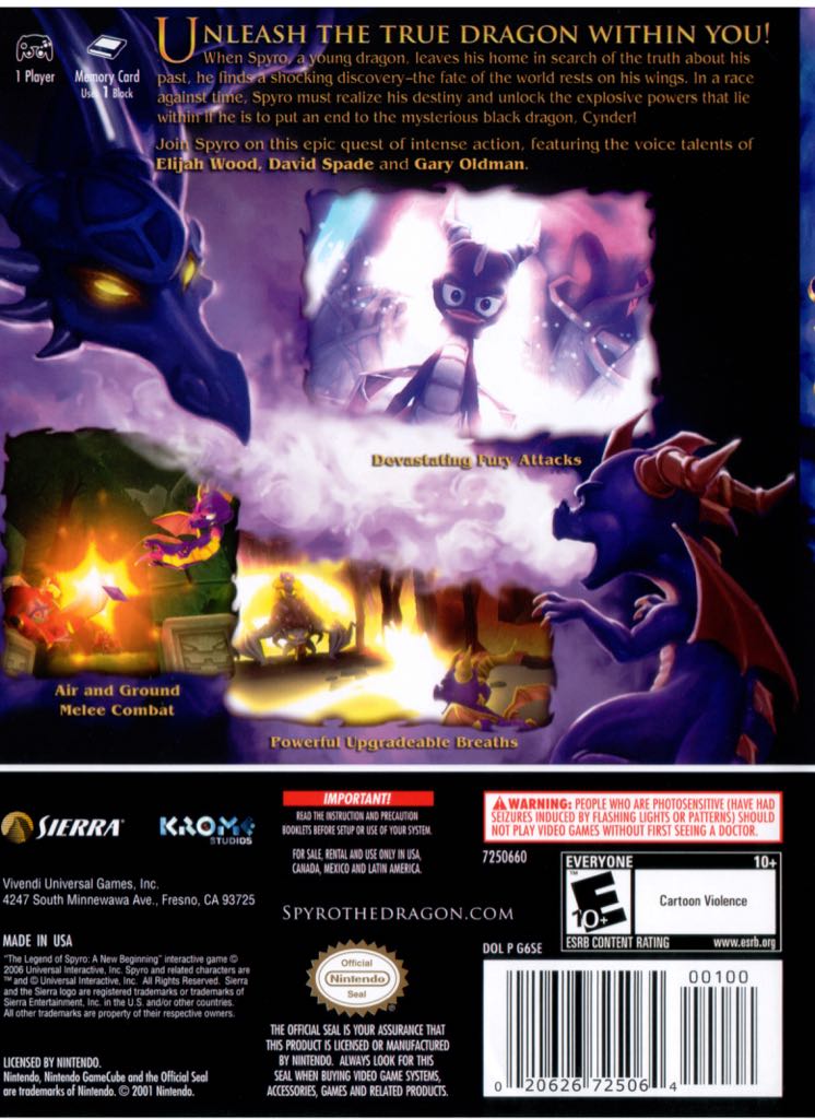 The Legend of Spyro : A New Beginning - Microsoft Xbox 360 (Vivendi Universal Games - 1) video game collectible [Barcode 3348542206366] - Main Image 2