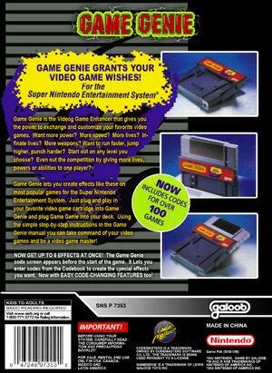 Game Genie - Nintendo Super Nintendo Entertainment System (SNES) video game collectible - Main Image 2