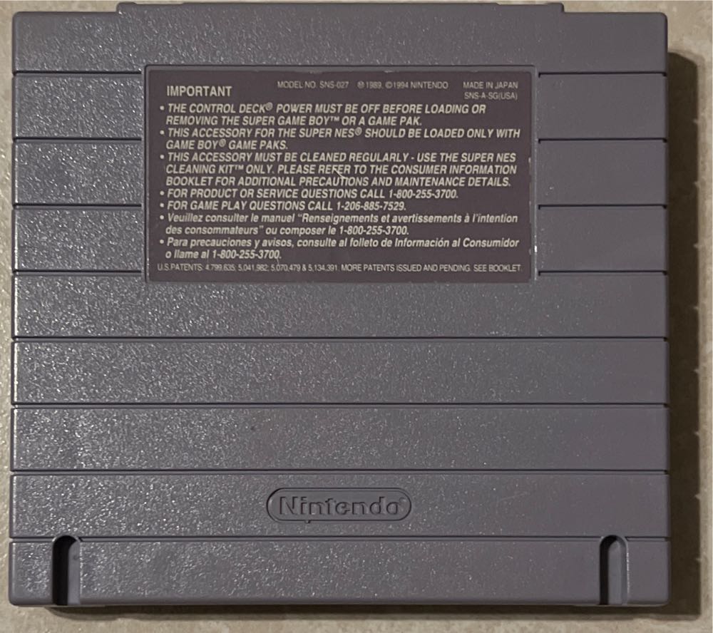 Super Game Boy - Nintendo Super Nintendo Entertainment System (SNES) (Nintendo - 1) video game collectible [Barcode 08188928] - Main Image 3