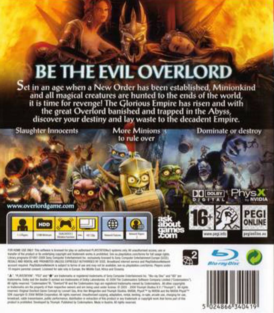 Overlord II - Sony PlayStation 3 (PS3) (Codemasters - 1) video game collectible [Barcode 5024866340938] - Main Image 2