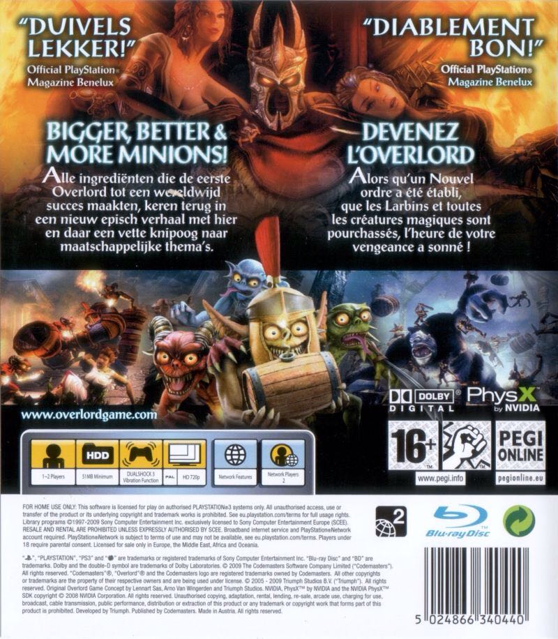 Overlord II - Sony PlayStation 3 (PS3) video game collectible - Main Image 2