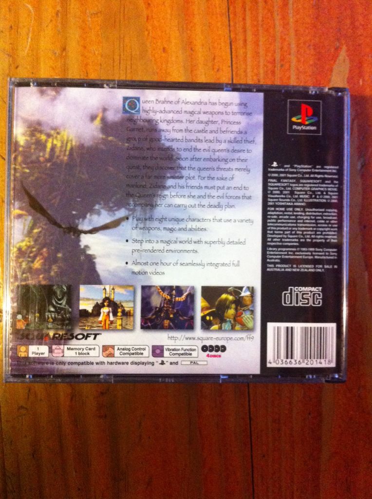 Final Fantasy IX - Sony PlayStation (SquareSoft - 1) video game collectible [Barcode 4036636200565] - Main Image 2