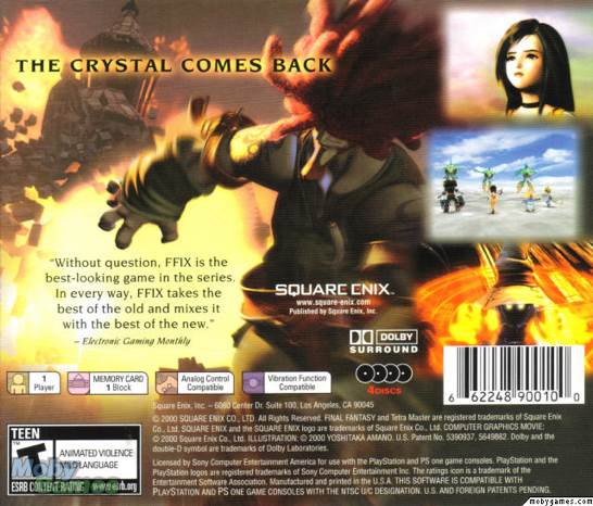 Final Fantasy IX - Sony PlayStation (SquareSoft - 1) video game collectible [Barcode 662248900100] - Main Image 2