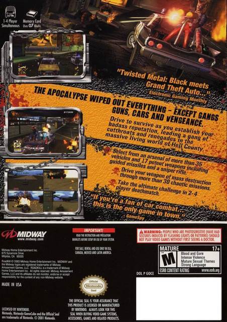 Roadkill - Nintendo GameCube (Midway - 4) video game collectible [Barcode 031719191208] - Main Image 2