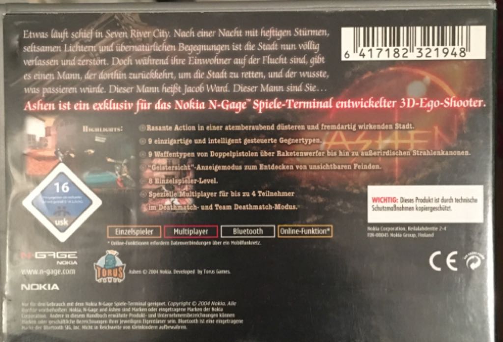 Ashen - Nokia N-Gage (Nokia - 1) video game collectible [Barcode 6417182321948] - Main Image 2