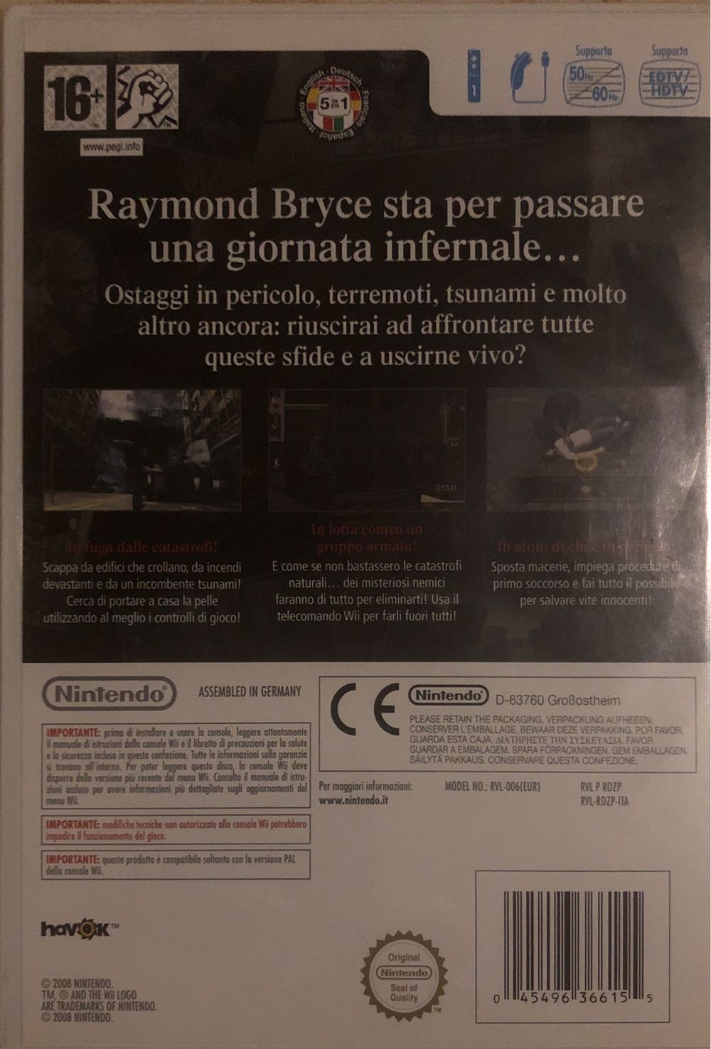 Disaster: Day of Crisis - Nintendo Wii (1) video game collectible [Barcode 045496366155] - Main Image 2