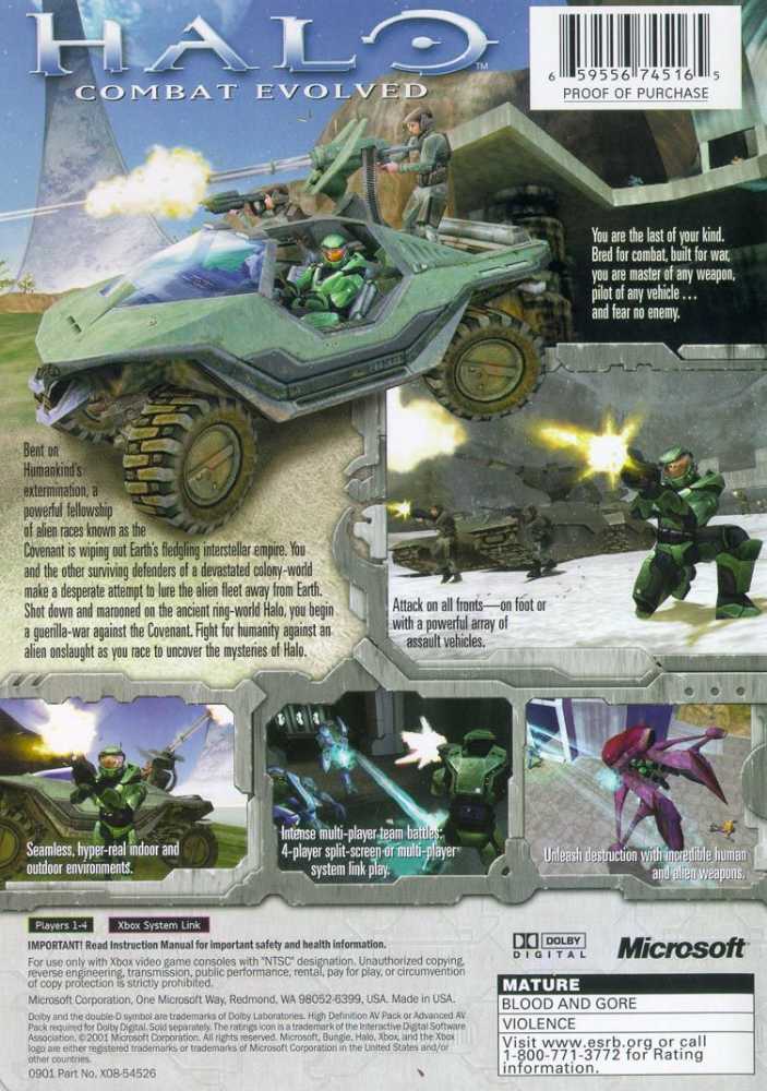 Halo Combat Evolved - Microsoft Xbox (Microsoft Game Studios - 4) video game collectible [Barcode 0552901768] - Main Image 2