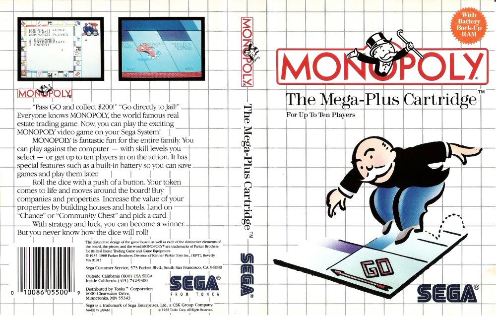 Monopoly - Sega Master System (Sega) video game collectible [Barcode 110086054009] - Main Image 2