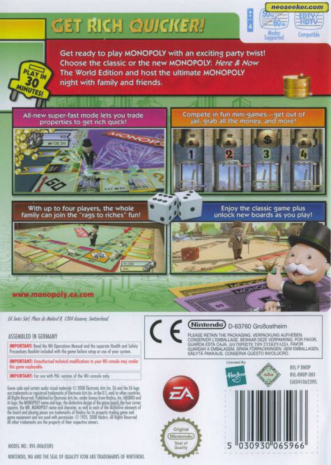 Monopoly - Nintendo Wii (EA - 4) video game collectible [Barcode 5030934065962] - Main Image 2