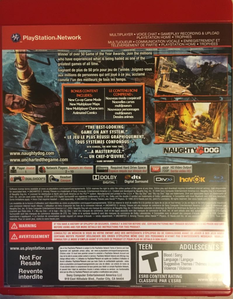 Uncharted 2 Among Thieves - Sony PlayStation 3 (PS3) video game collectible - Main Image 2