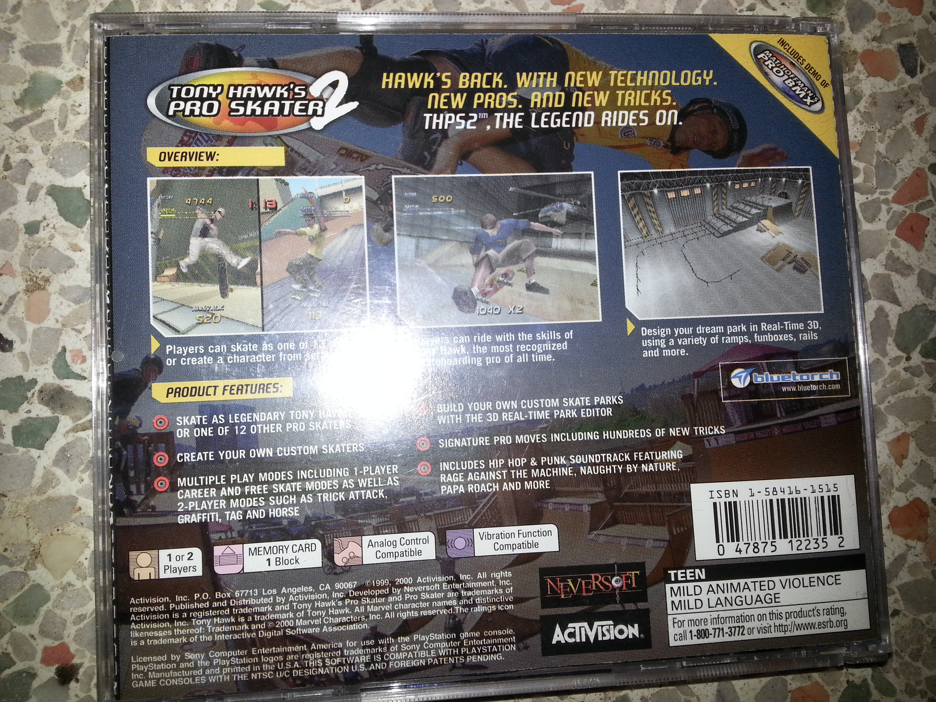 Tony Hawks Pro Skater - Sony PlayStation (Activision) video game collectible - Main Image 2