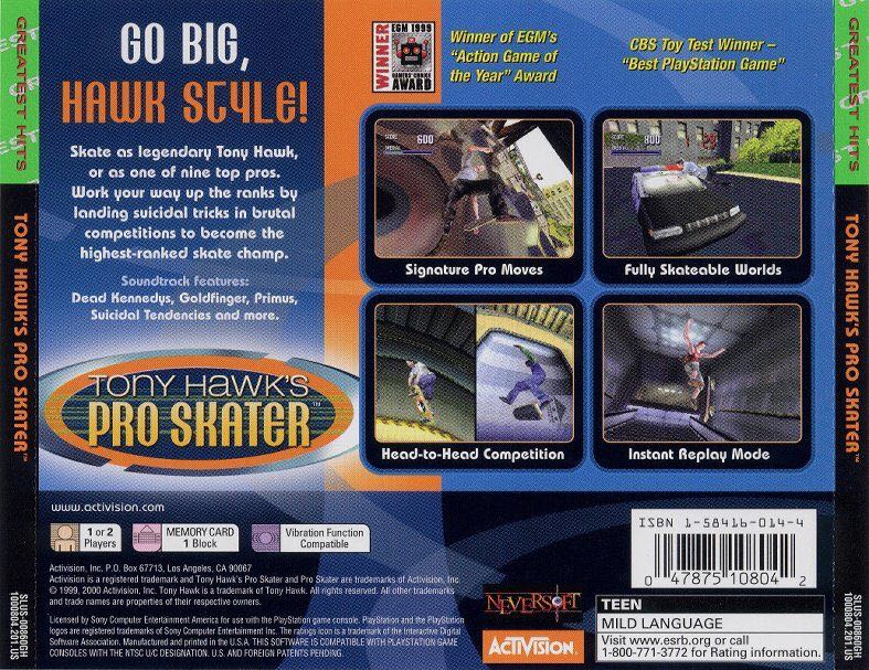 Tony Hawks Pro Skater - Sony PlayStation video game collectible - Main Image 2