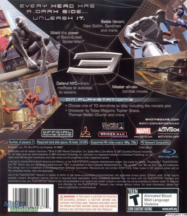 SPIDERMAN 3 - Microsoft Xbox 360 video game collectible - Main Image 2
